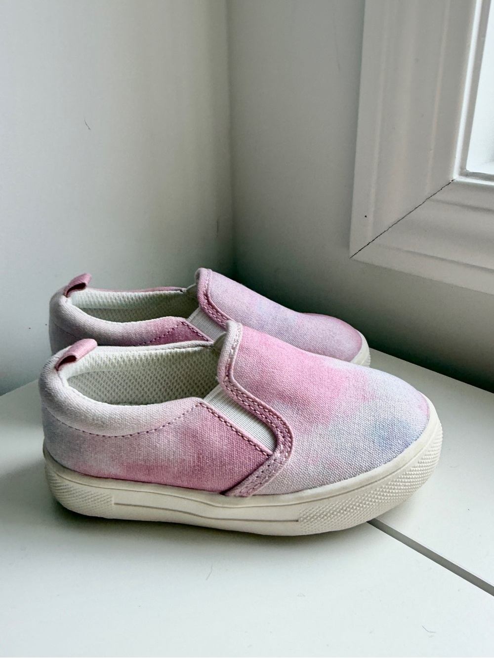 Kids Girls Slip-On Canvas Shoes - Pink Tie-Dye